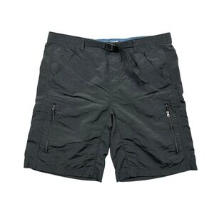 REI Shorts Men Medium Black 9" Cargo Nylon Outdoor Hike Camp Belted